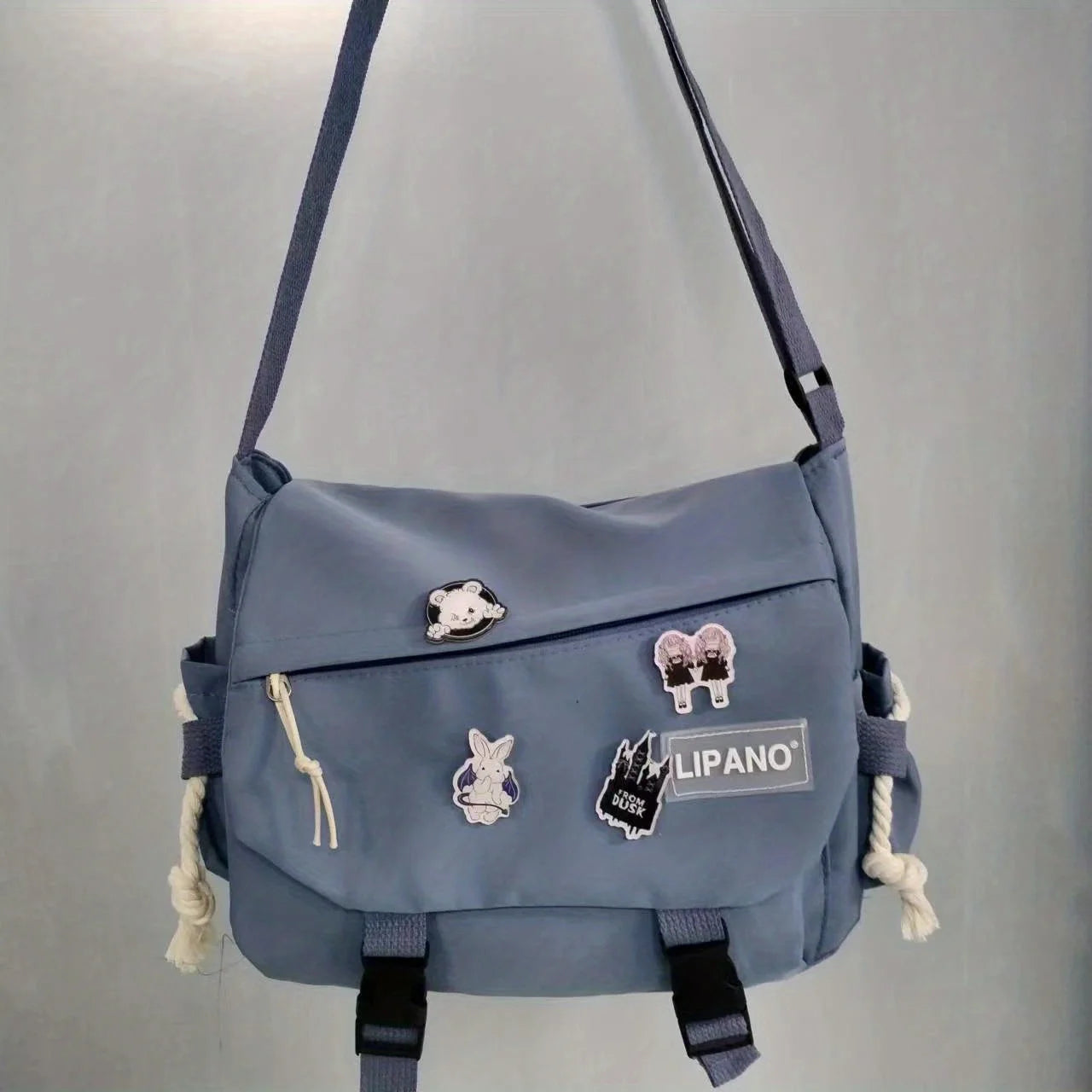 Nylon Messenger Bag Men Shoulder Bag Trendy Men's Messenger Bag, Student School Bag, Solid Color Crossbody Bags for Men Handbag