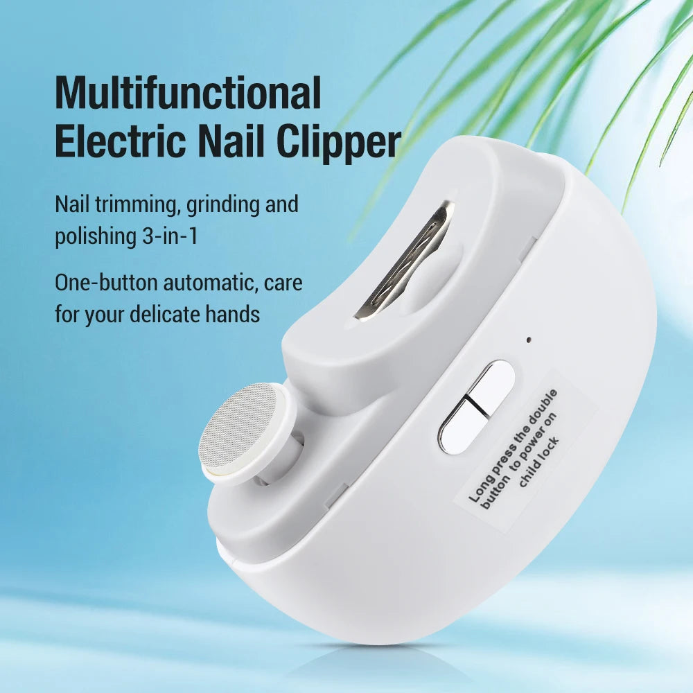 Electric Nail Clippers With Light Automatic Anicure Trimmer