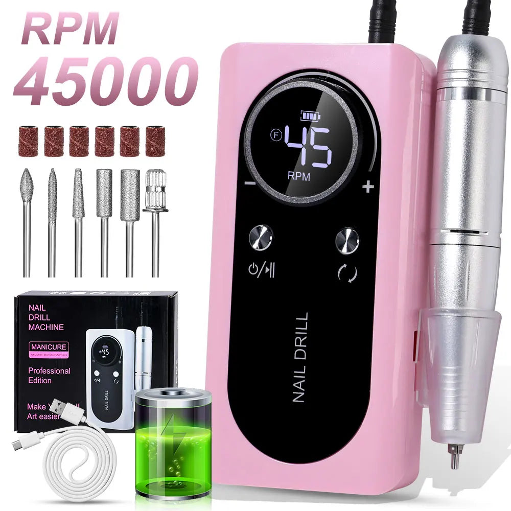 45000RPM Professional Electric Nail File Rechargeable