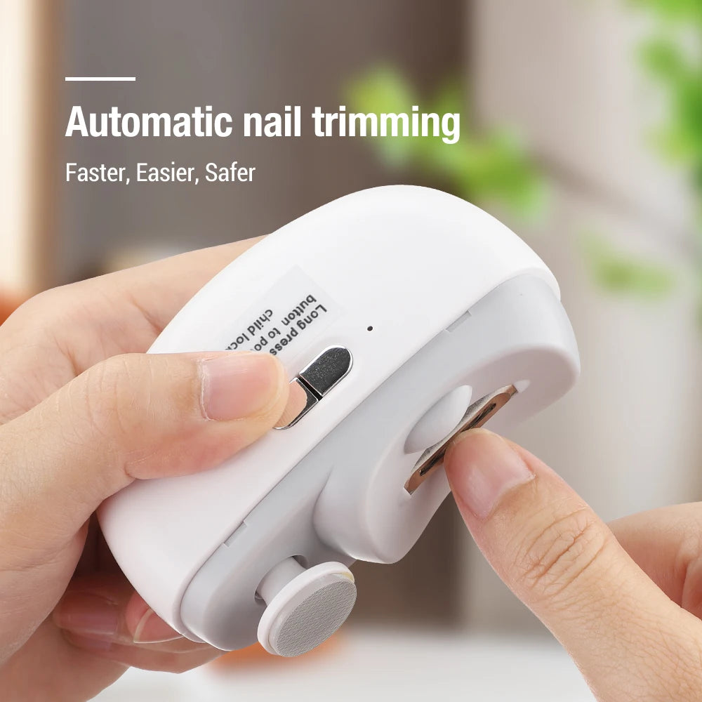 Electric Nail Clippers With Light Automatic Anicure Trimmer